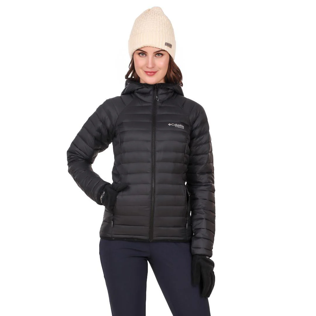 Columbia Women Black Alpha Trail Down Hooded Jacket