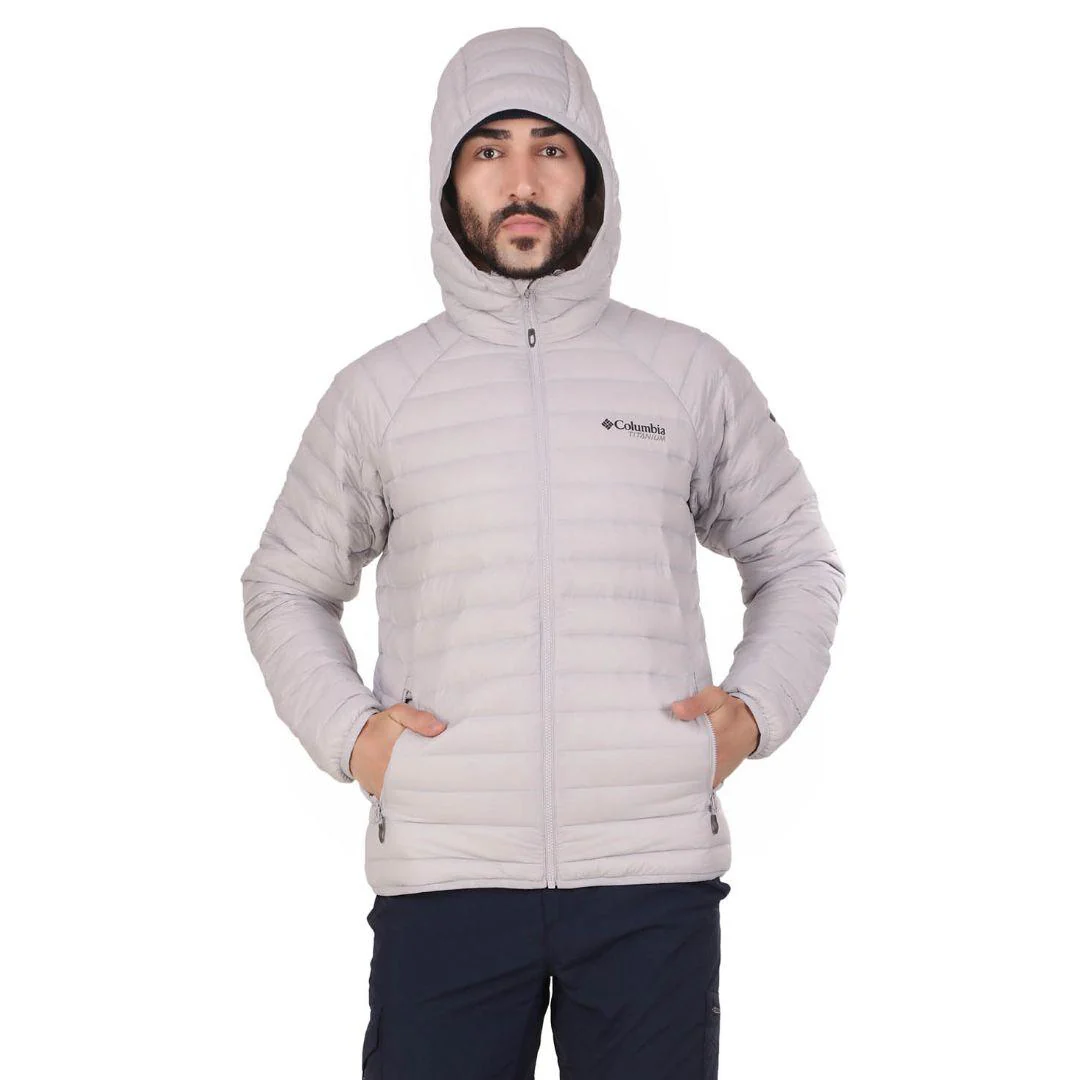 Columbia Men Grey Alpha Trail Down Hooded Jacket