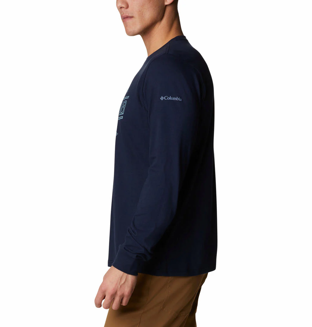 Columbia Men Blue Brighton Woods Graphic Long Sleeve - Image 5