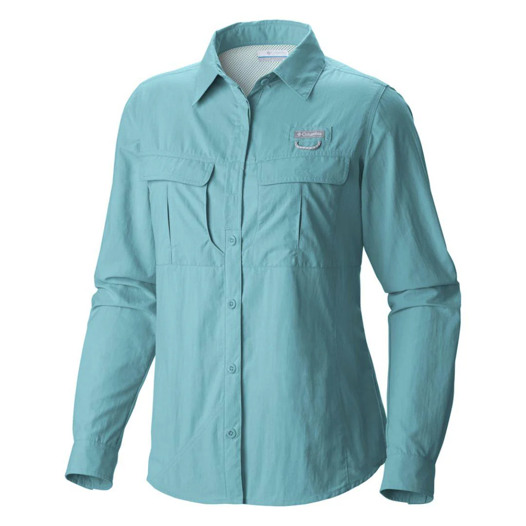 Columbia Women Red Cascades Explorer Long Sleeve Shirt (Sun Protection)