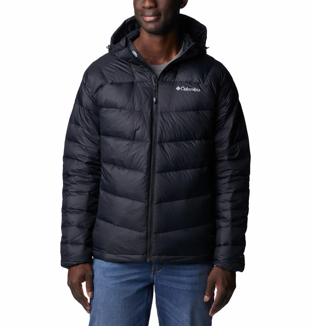 Columbia Men Black Centennial Creek II Down Hooded Jacket