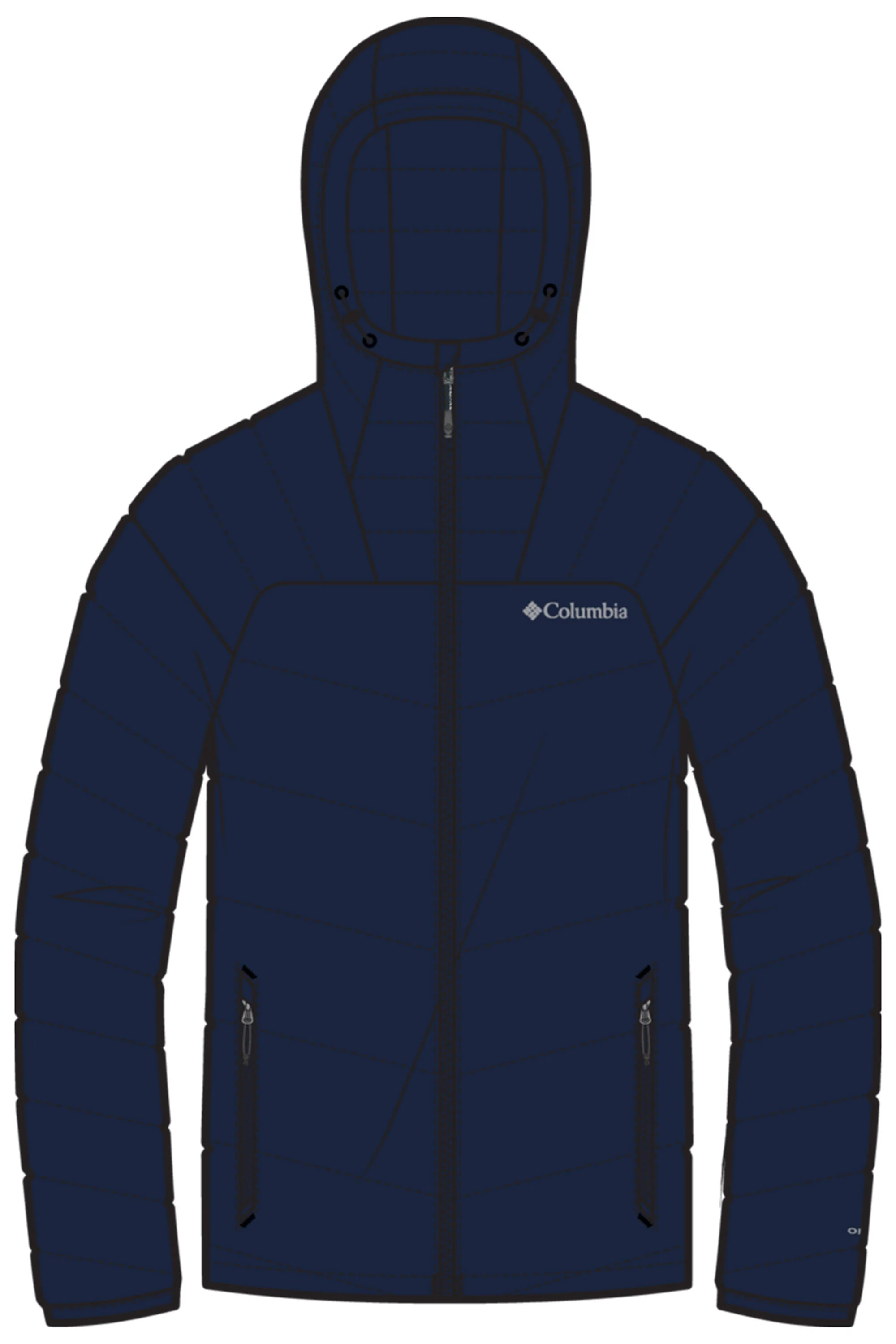 Columbia Men Blue Centennial Creek II Down Hooded Jacket