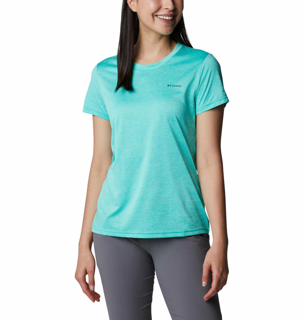 Columbia Women Green Columbia Hike SS Crew
