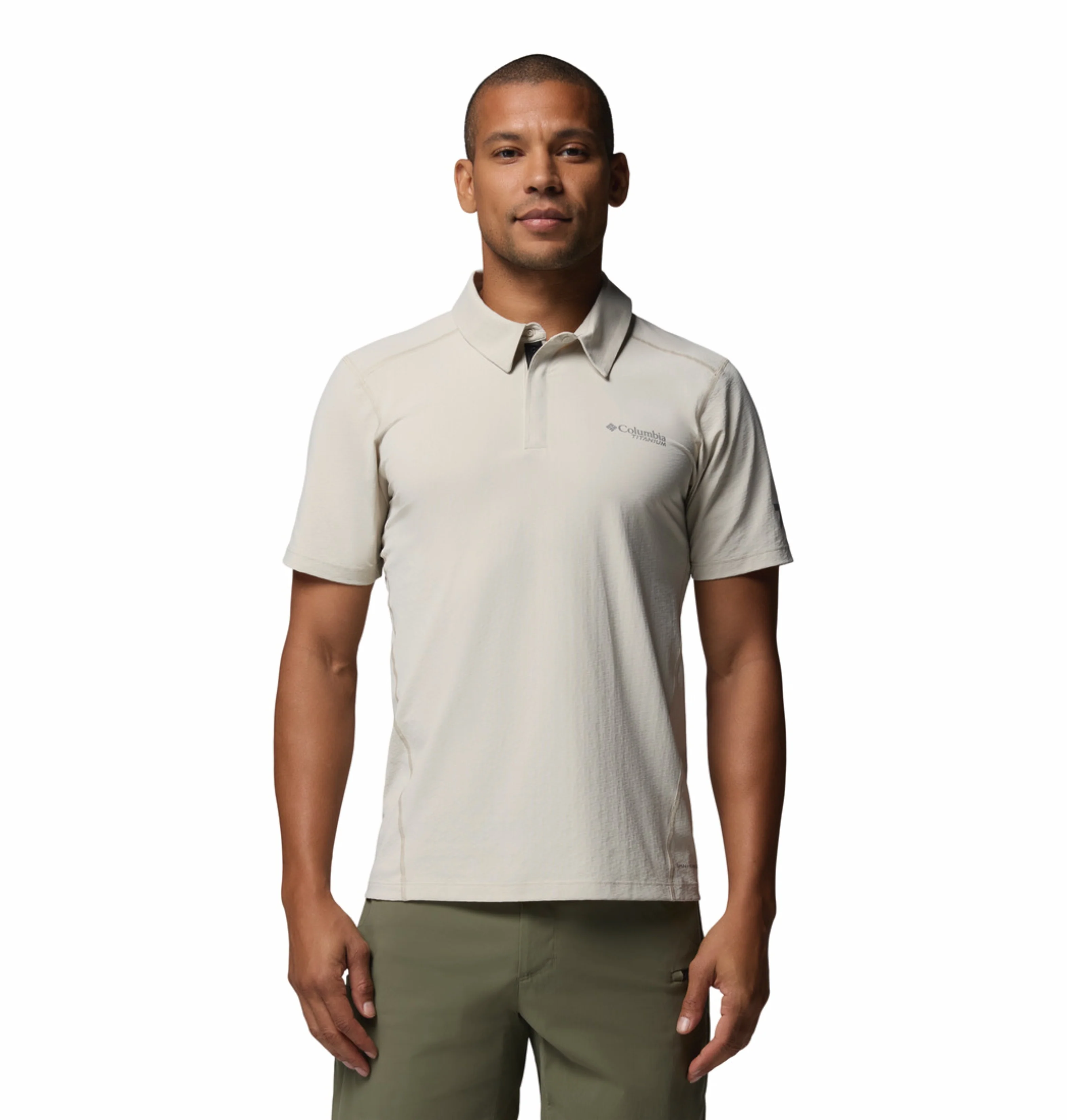 Columbia Men Beige Omni-Freeze Diamond Peak Pro Polo Tshirt