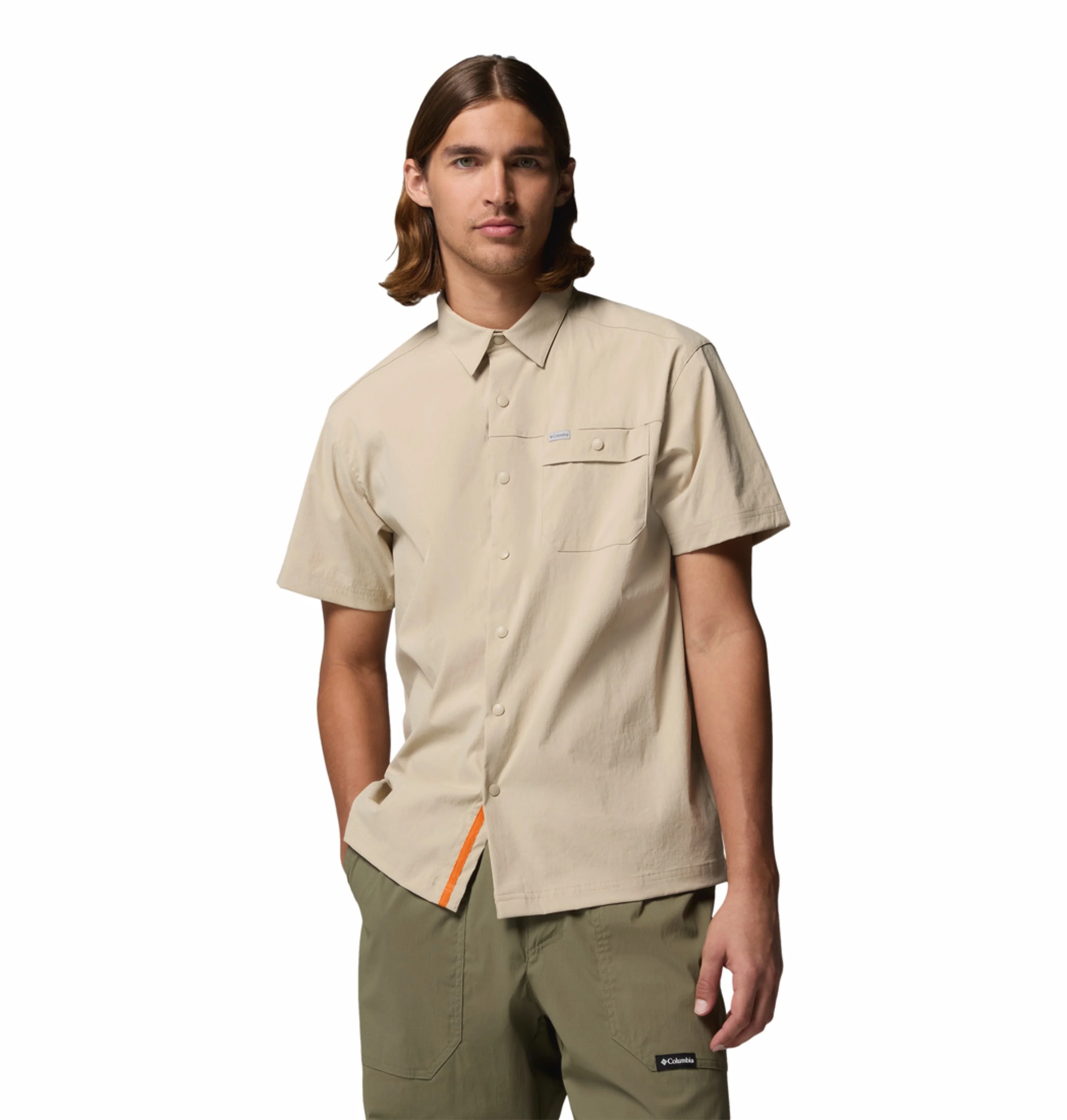 Columbia Men Beige Omni-Shade Landroamer Ripstop II Short Sleeve Shirt (Plus Size) - Image 6