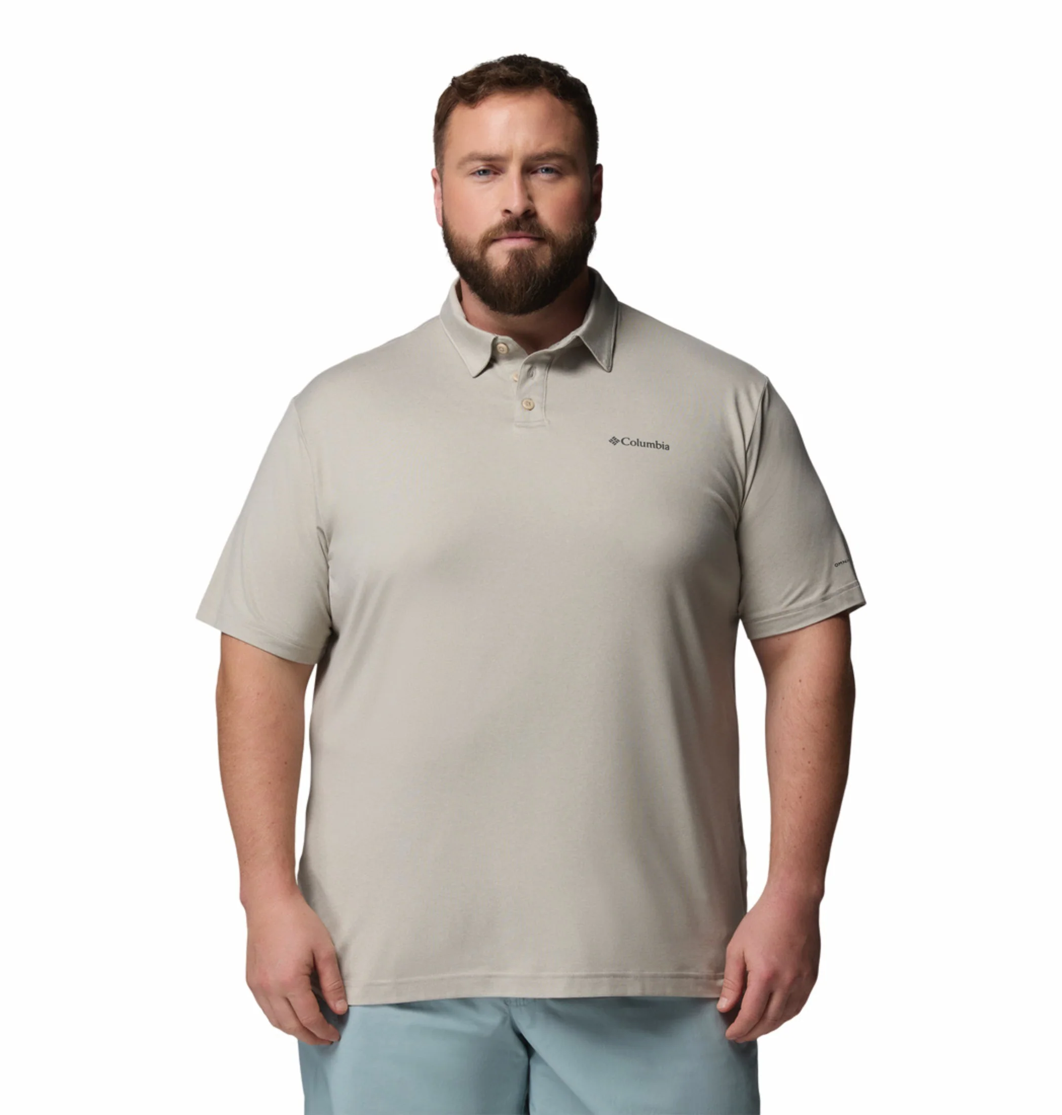 Columbia Men Beige Omni-Shade Parsons Point Polo Tshirt