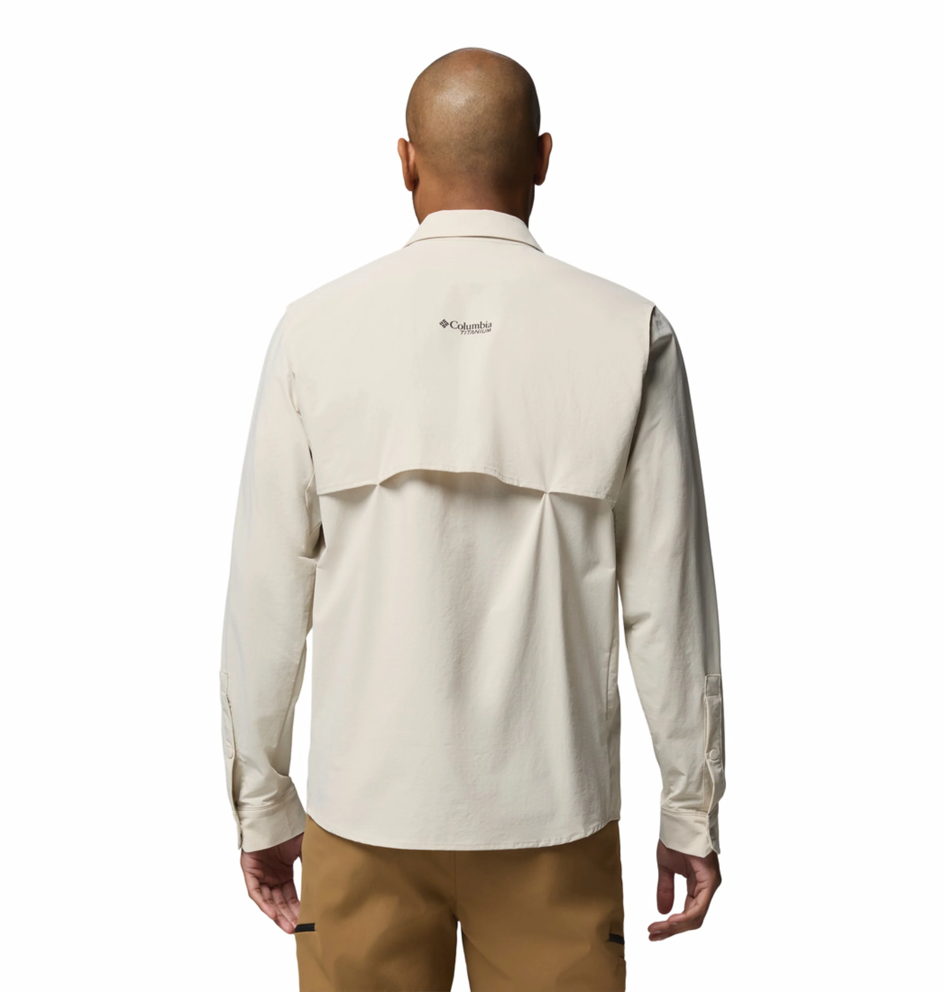 Columbia Men Beige Omni-Shade Silver Ridge Elite Long Sleeve Shirt - Image 4