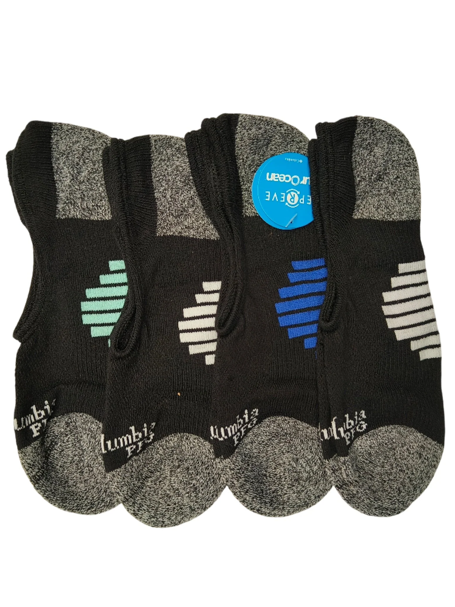 Columbia Men Black 4P PFG Eclps Liner Socks - Pack of 2