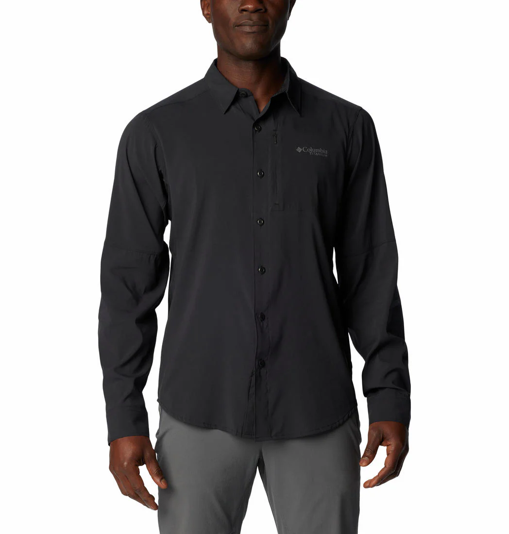 Columbia Men Black Cirque River Vented Woven LS