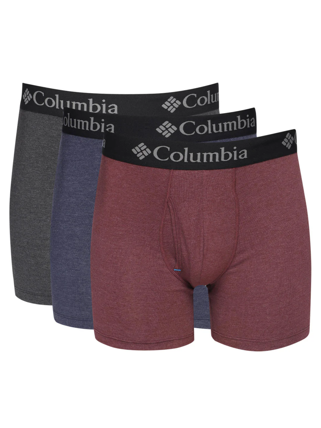 Columbia Men Black Performance Cotton / Stretch 3 Pack Solid Boxer Brief (Non Returnable)