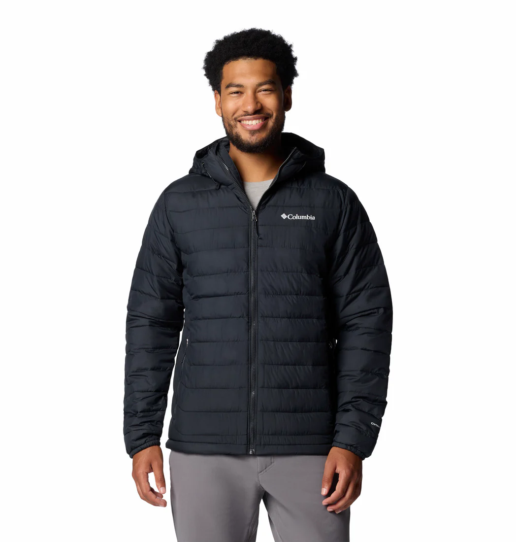 Columbia Men Black Powder Lite II Hooded Jacket (Plus Size)