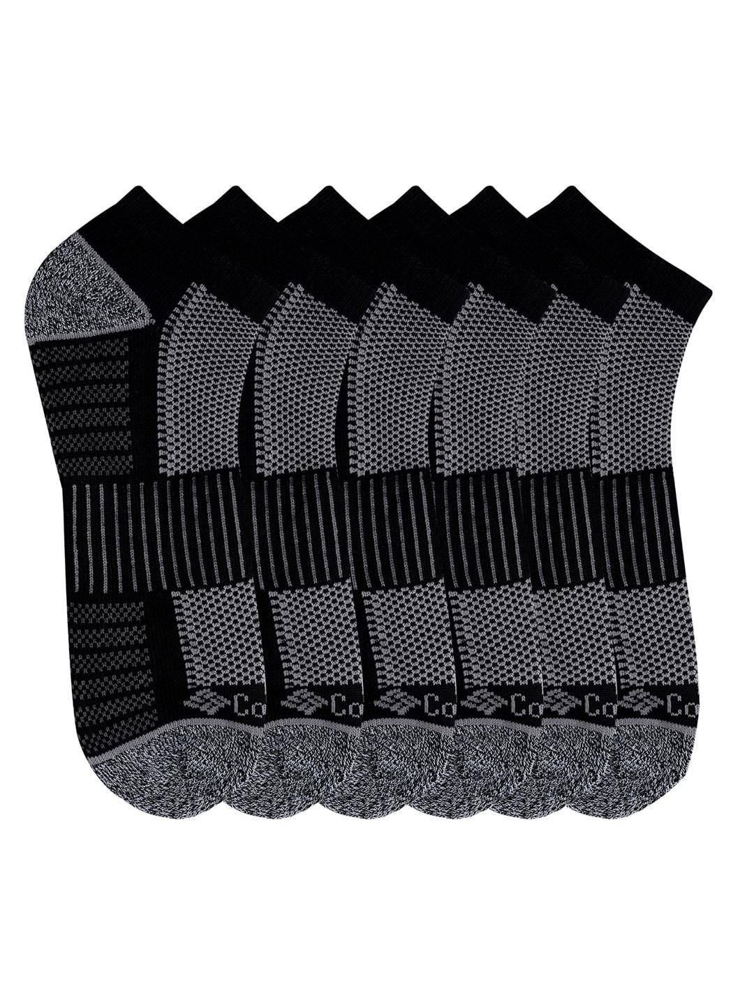 Columbia Men Black SOCKS MN 6P NS/PIQ FTBED 6 PAIR (6 Pair) (Non Returnable)