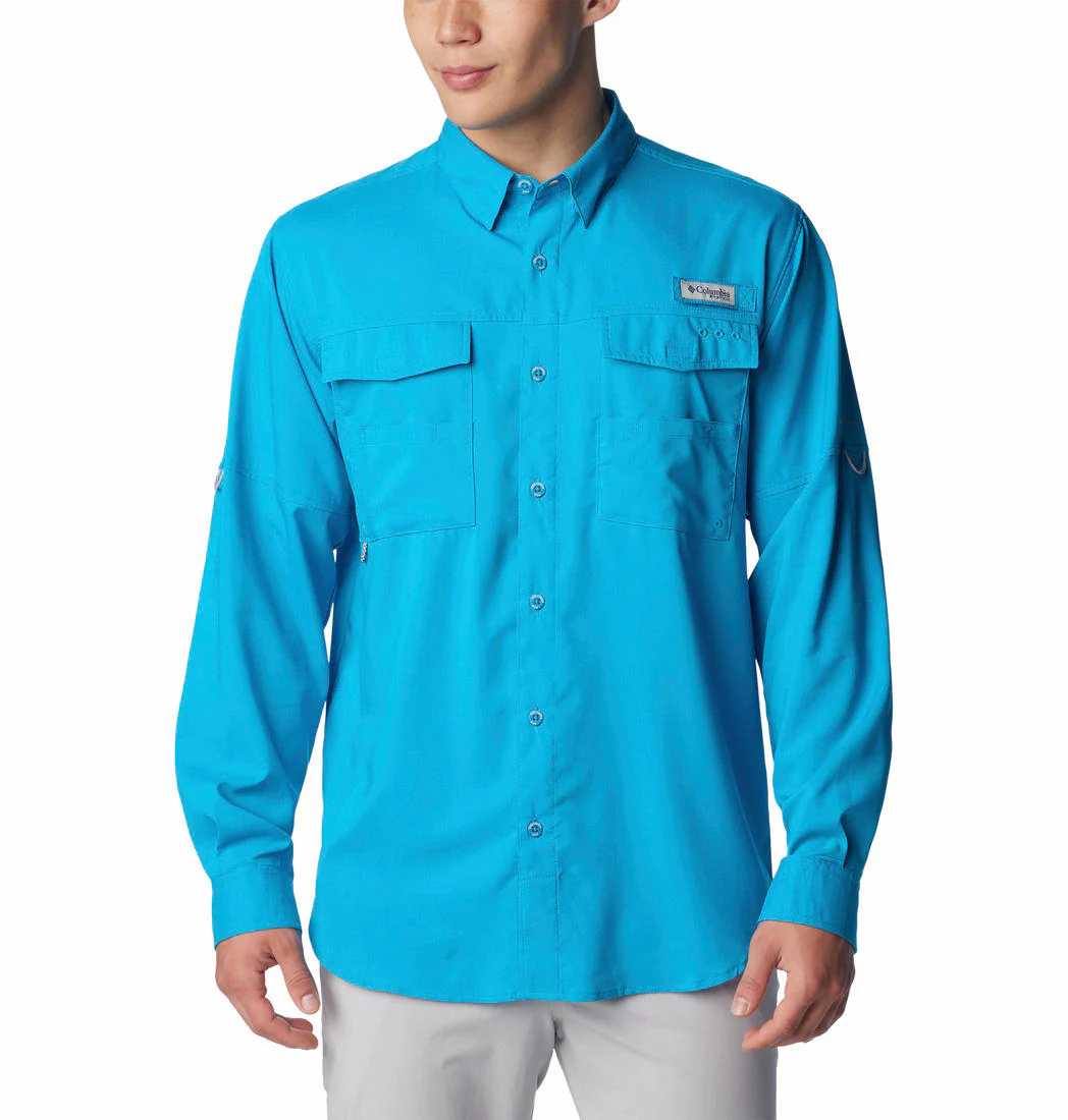 Columbia Men Blue Blood and Guts IV Woven LS (Sun Protection)