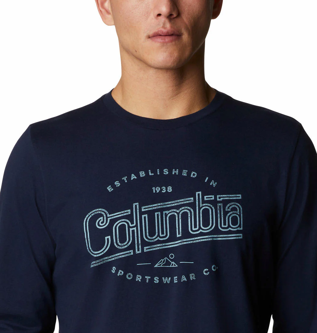 Columbia Men Blue Brighton Woods Graphic Long Sleeve - Image 5