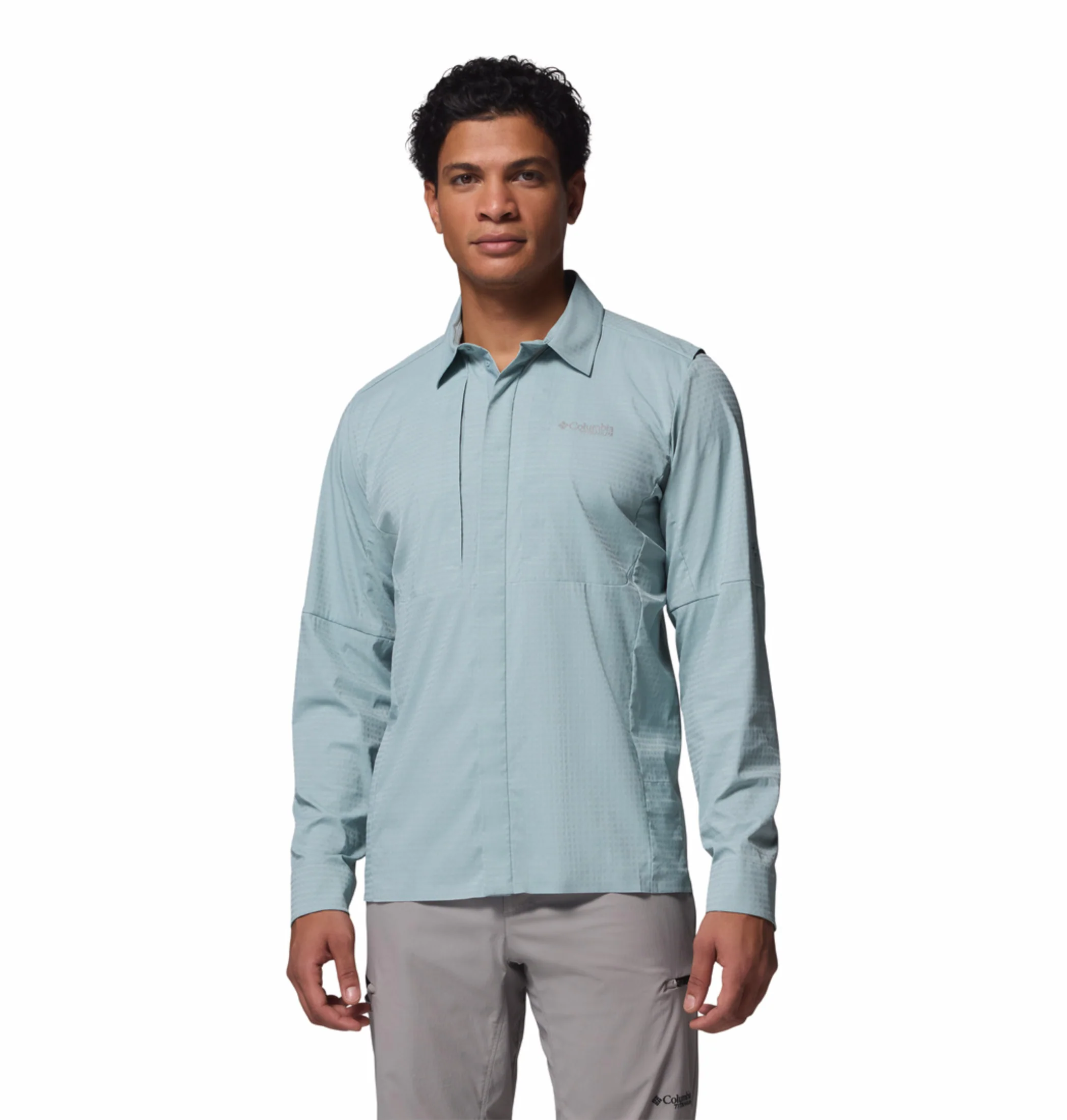 Columbia Men Blue Omni-Freeze Ridge Ascent Long Sleeve Shirt