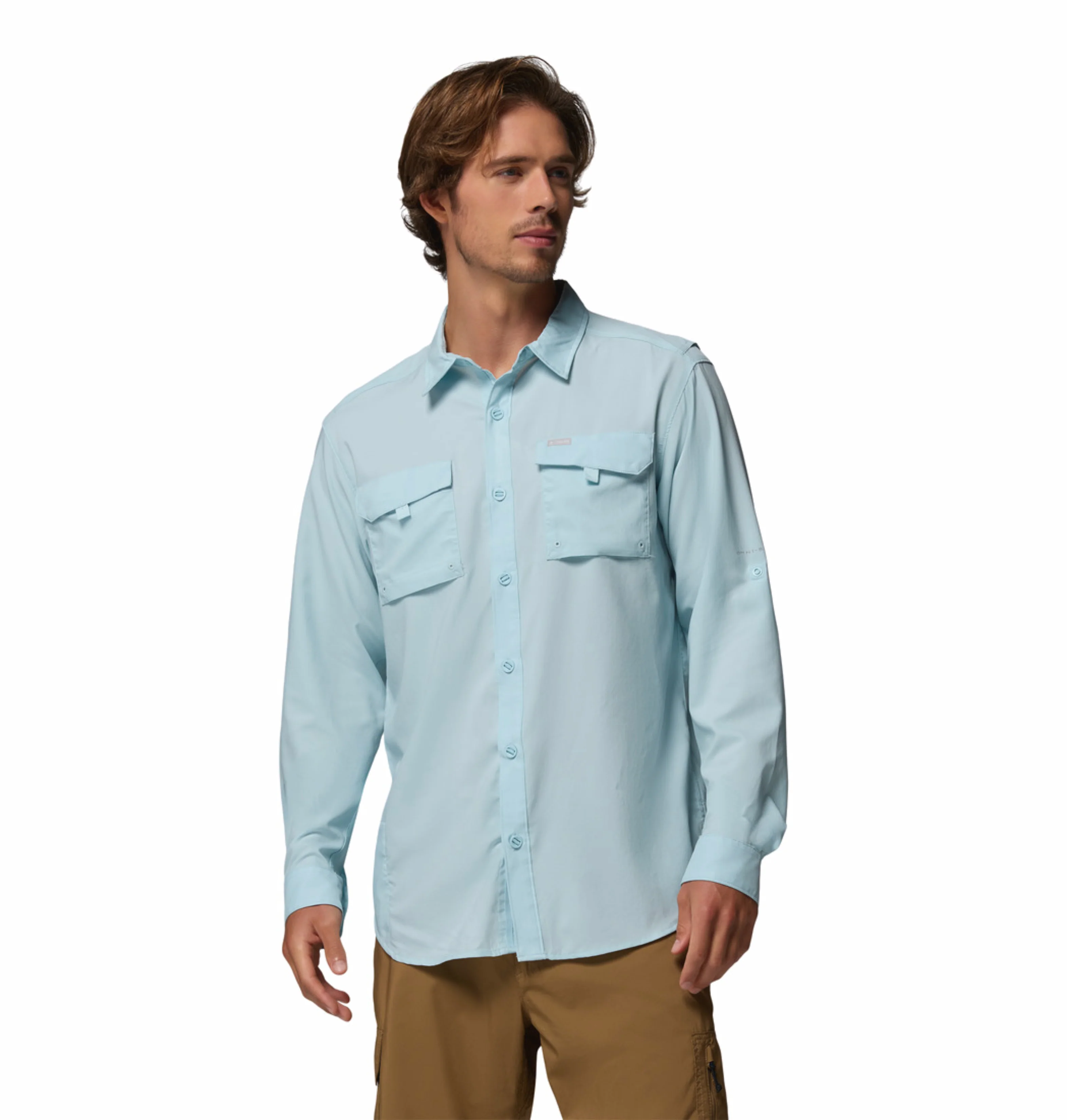 Columbia Men Blue Omni-Shade Silver Ridge Utility II Long Sleeve Shirt