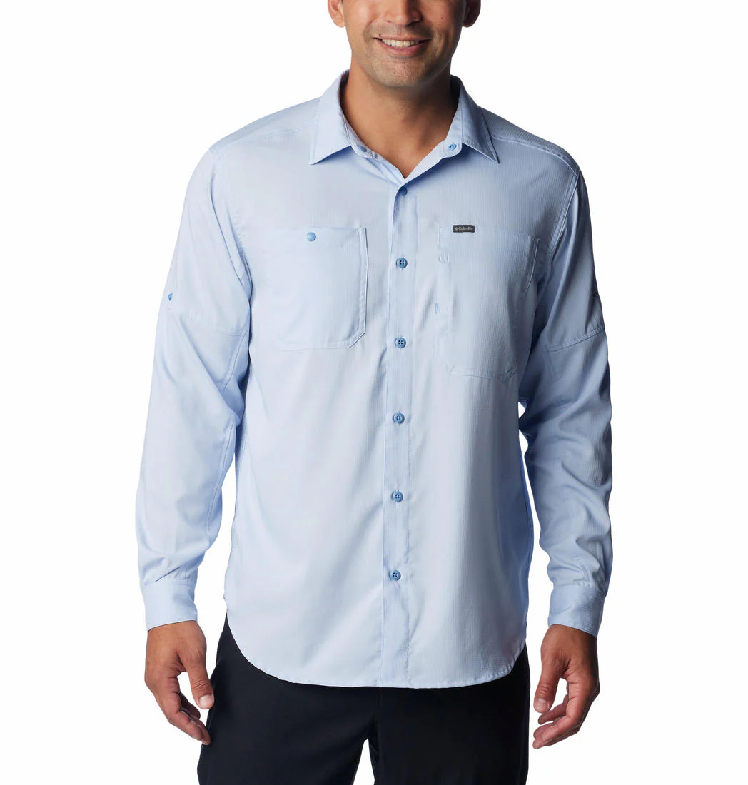 Columbia Men Navy Blue Silver Ridge Utility Lite Long Sleeve (Sun Protection)