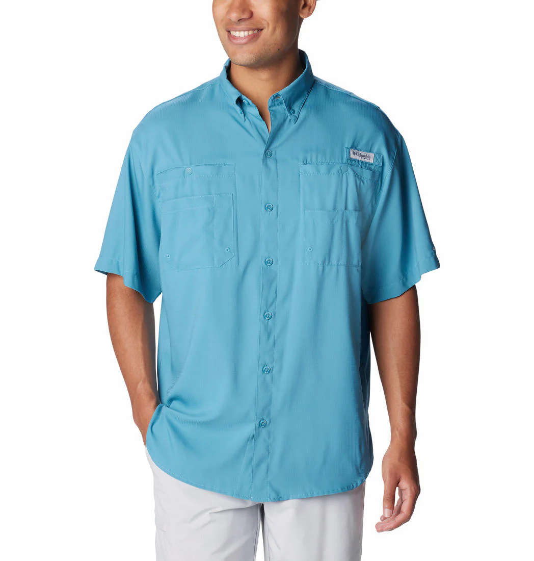 Columbia Men Blue Tamiami II SS Shirt (Sun Protection)