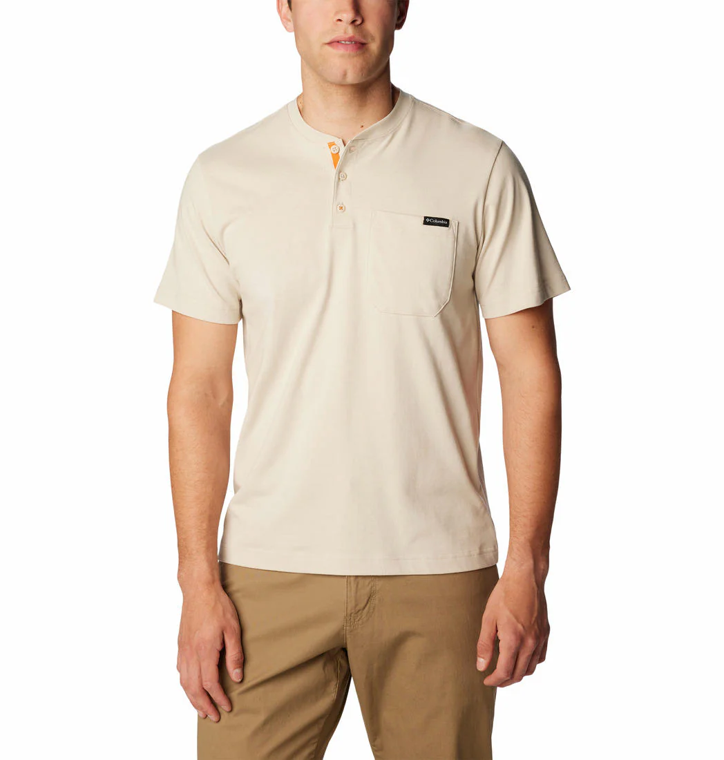 Columbia Men Brown Landroamer Short Sleeve Henley