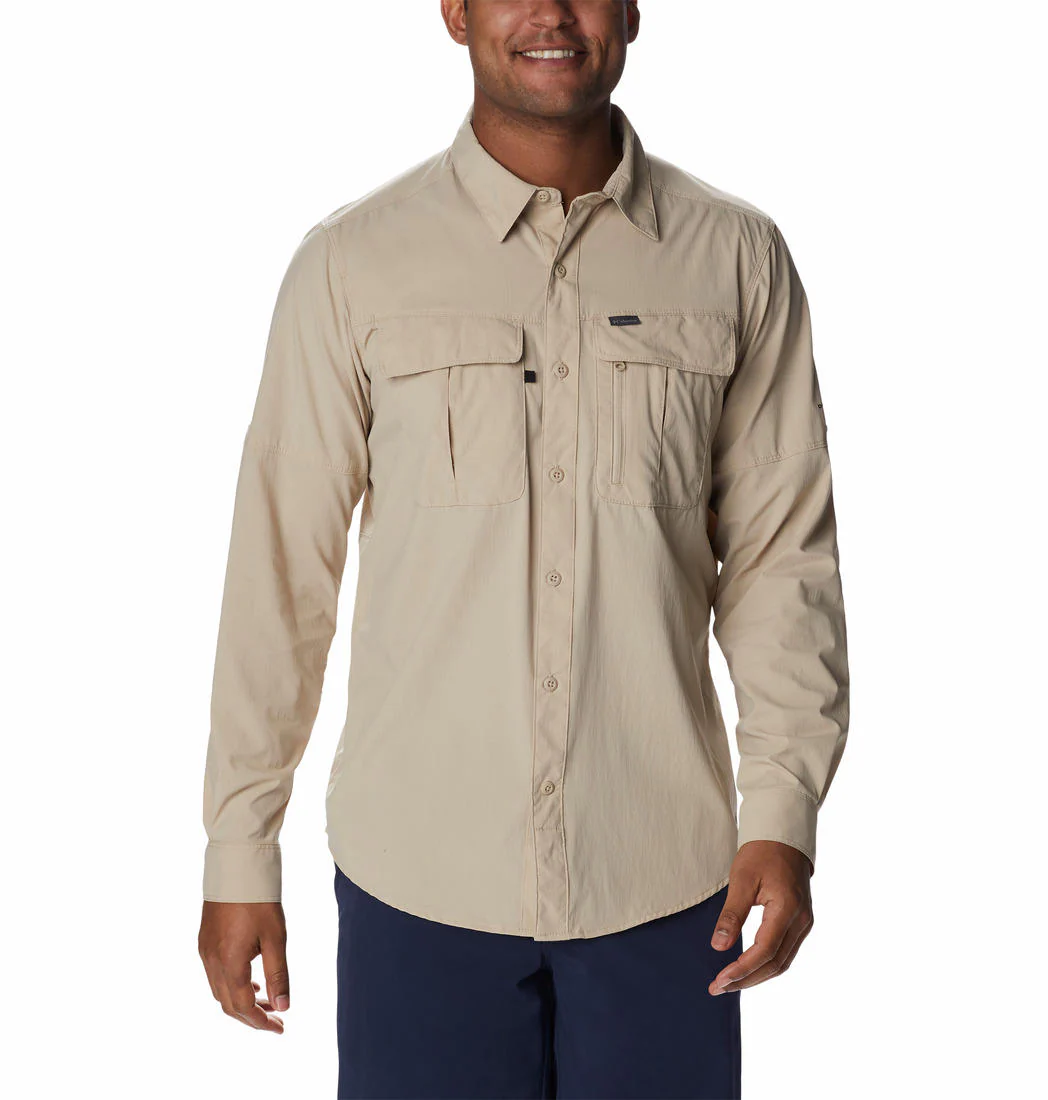 Columbia Men Brown Newton Ridge II Long Sleeve (Sun Protection)