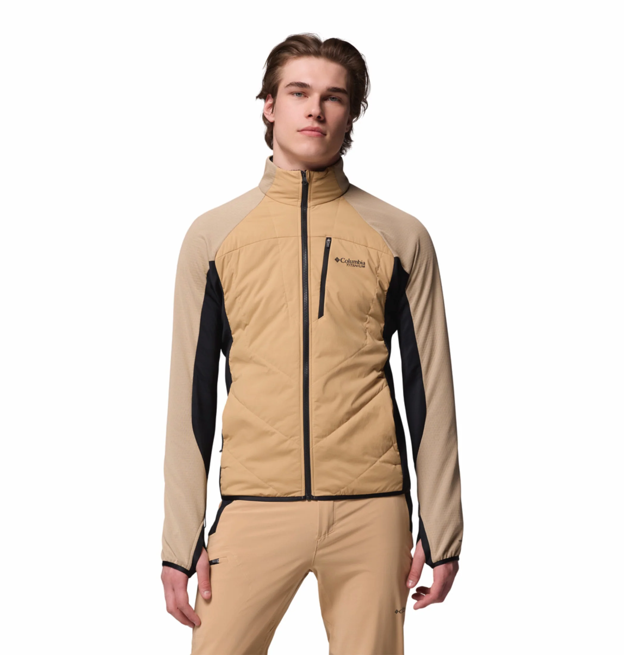 Columbia Men Brown OmniHeat Arctic Hybrid Fleece Jacket