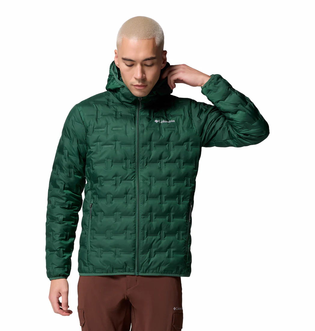 Columbia Men Green Delta Ridge II Down Hooded Jacket (Plus Size)