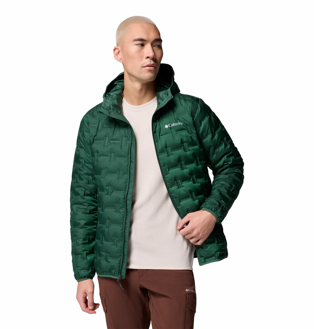Columbia Men Green Delta Ridge II Down Hooded Jacket (Plus Size) - Image 6