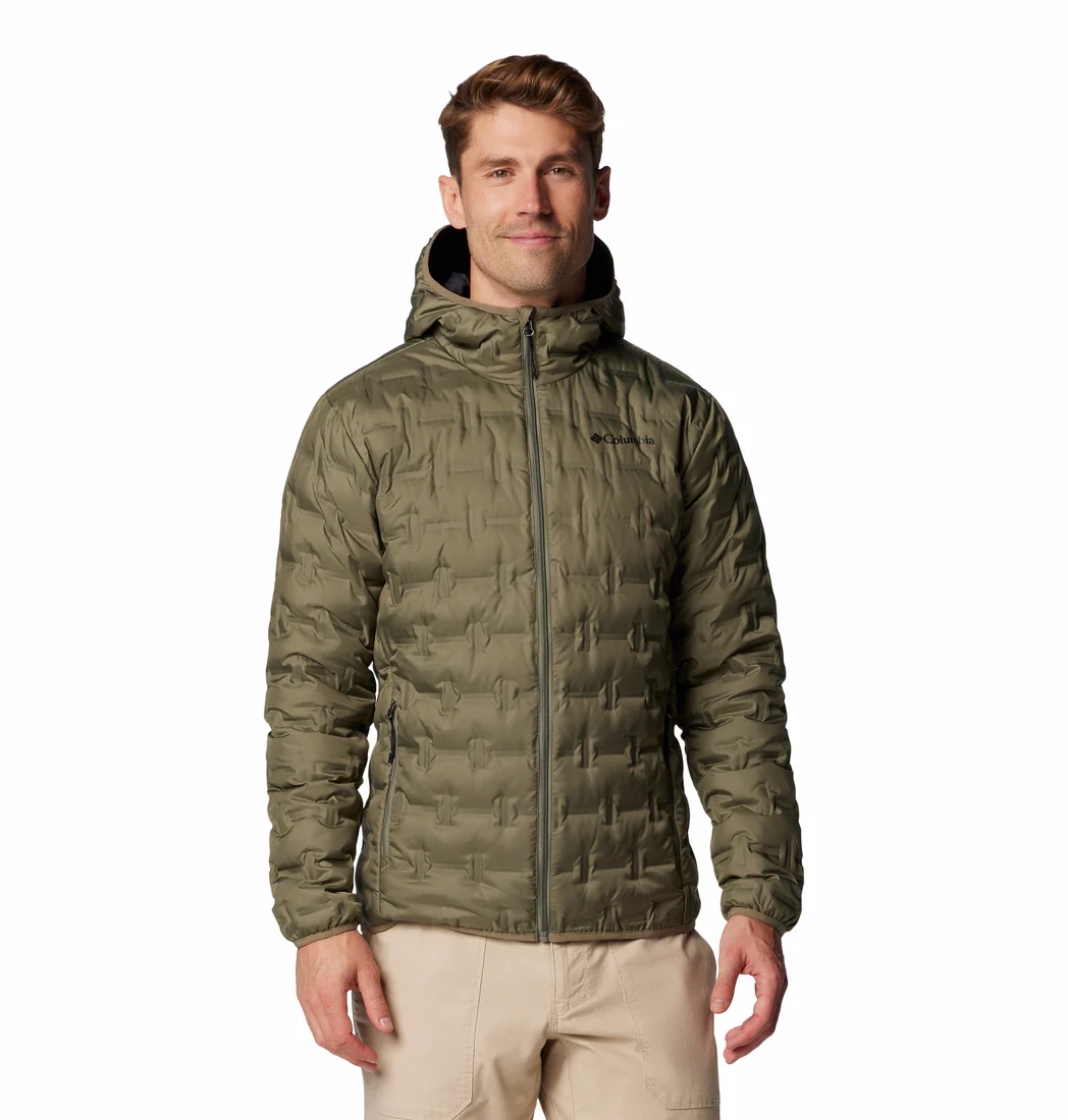 Columbia Men Green Delta Ridge II Down Hooded Jacket (Plus Size)