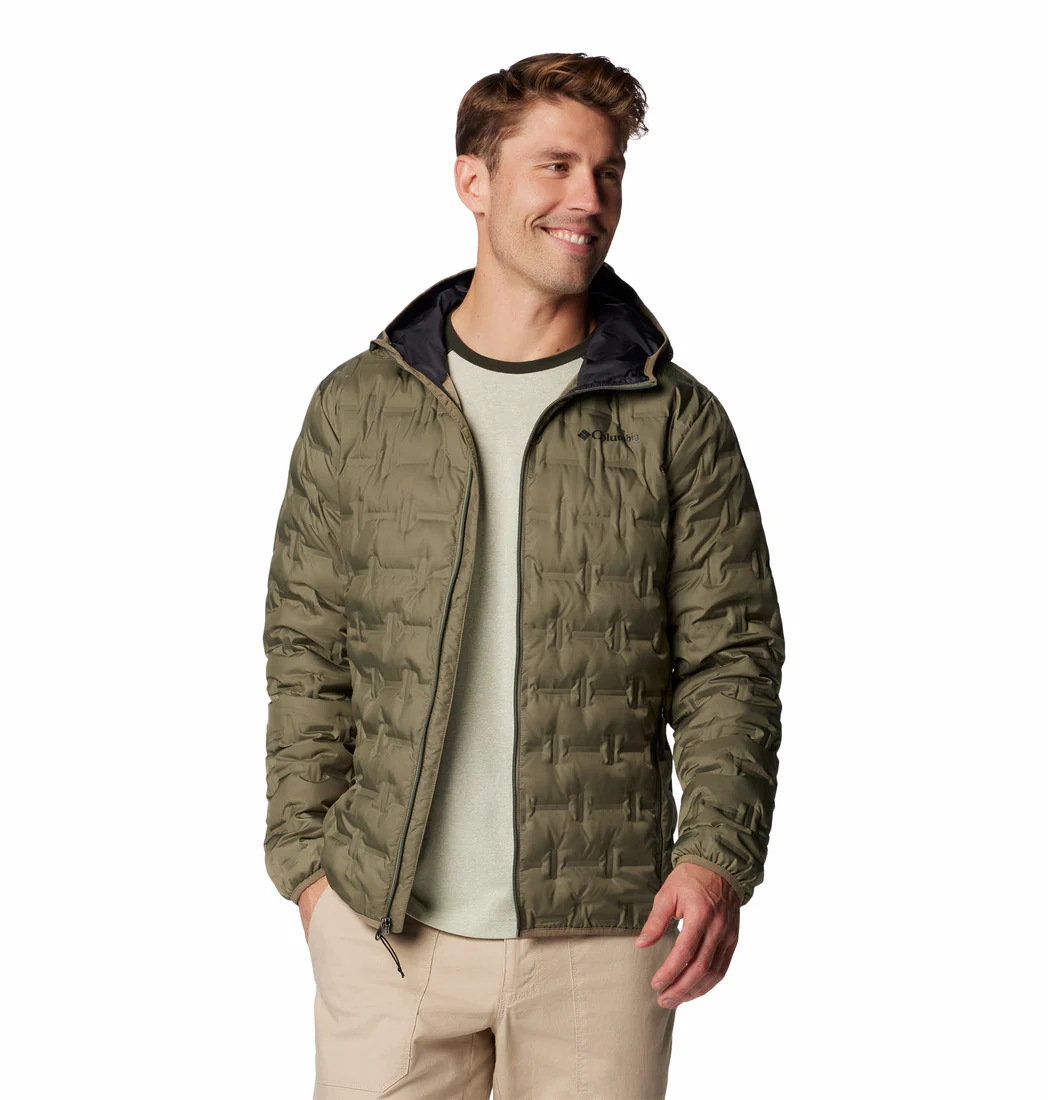 Columbia Men Green Delta Ridge II Down Hooded Jacket (Plus Size) - Image 8