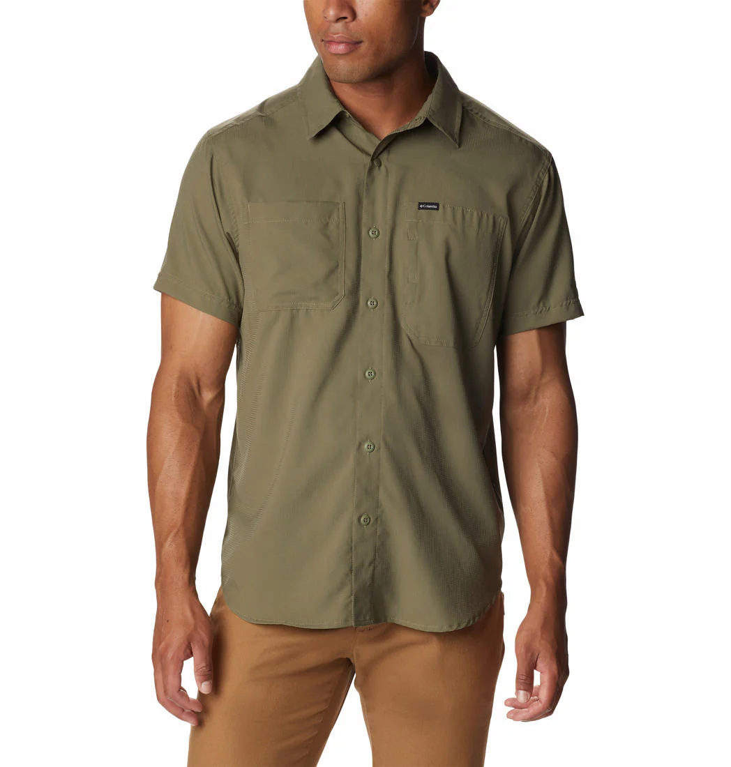 Columbia Men Green Silver Ridge Utility Lite Short Sleeve (Sun Protection)