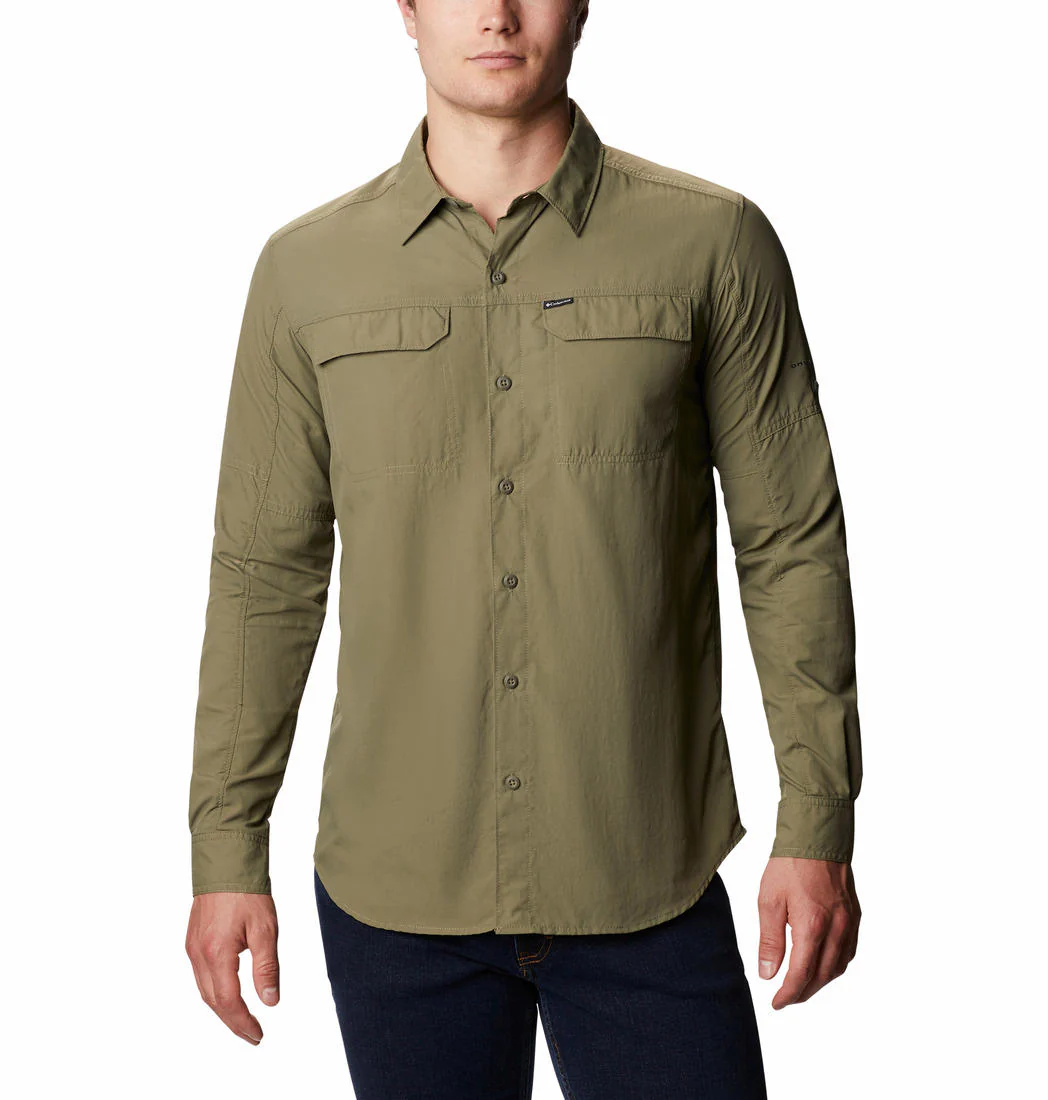 Columbia Men Green Silver Ridge2.0 Long Sleeve Shirt (Sun Protection)
