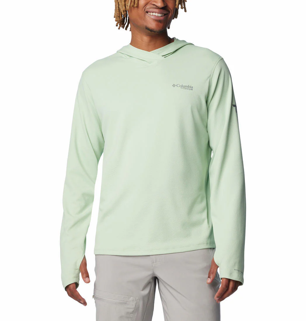 Columbia Men Green Summit Valley Hoodie (Sun Protection)