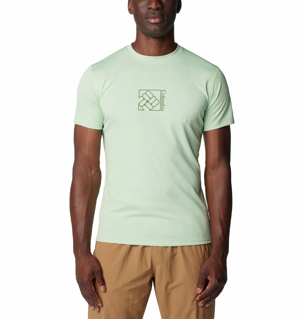 Columbia Men Green Zero Rules Short Sleeve Graphic Shirt (Sun Protection)