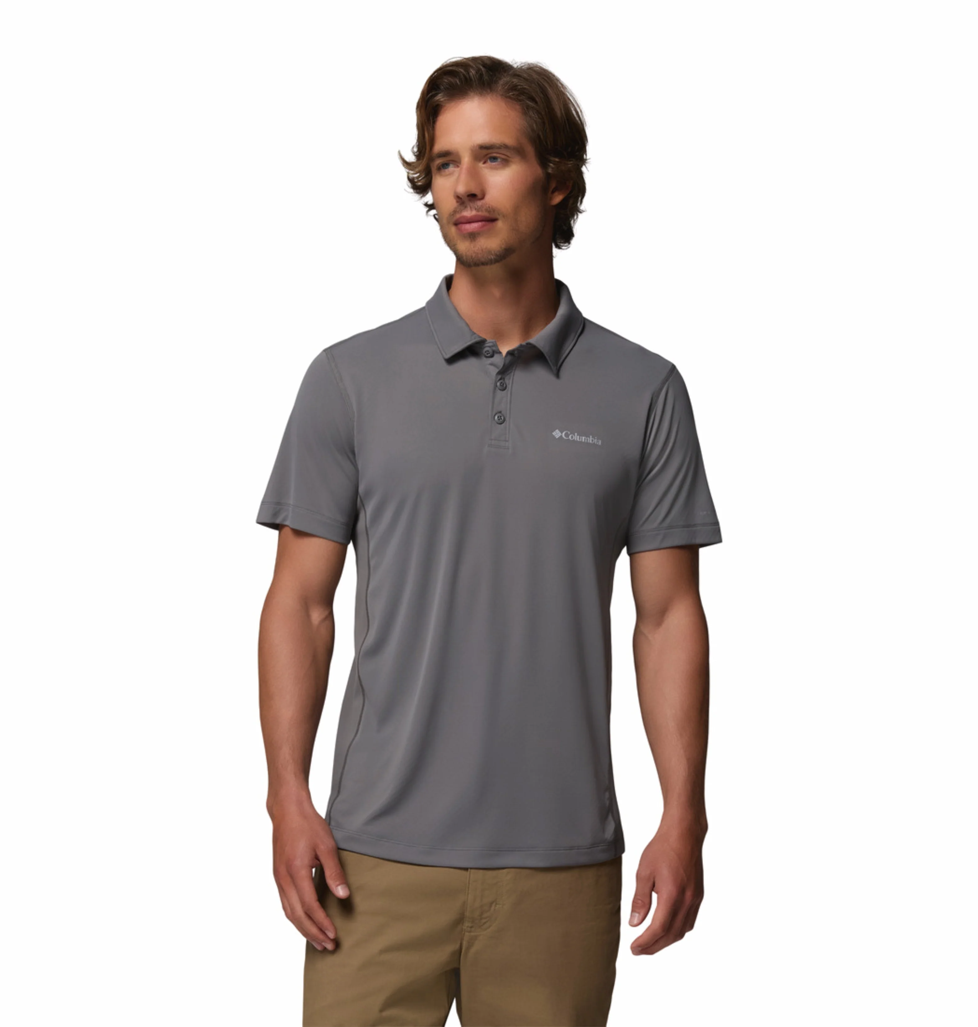 Columbia Men Grey Omni-Freeze Zero Rules Polo Tshirt
