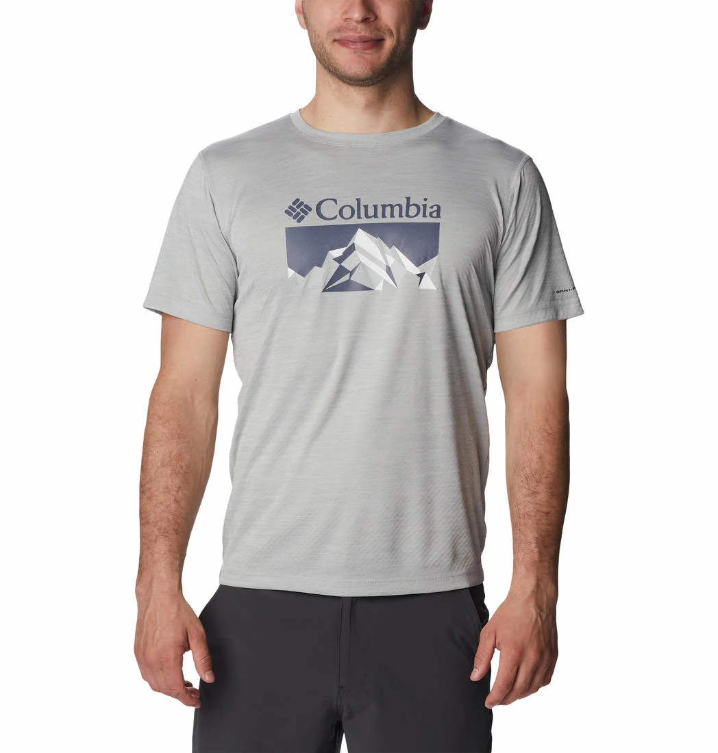 Columbia Men Grey Zero Rules Short Sleeve Graphic Shirt (Sun Protection)