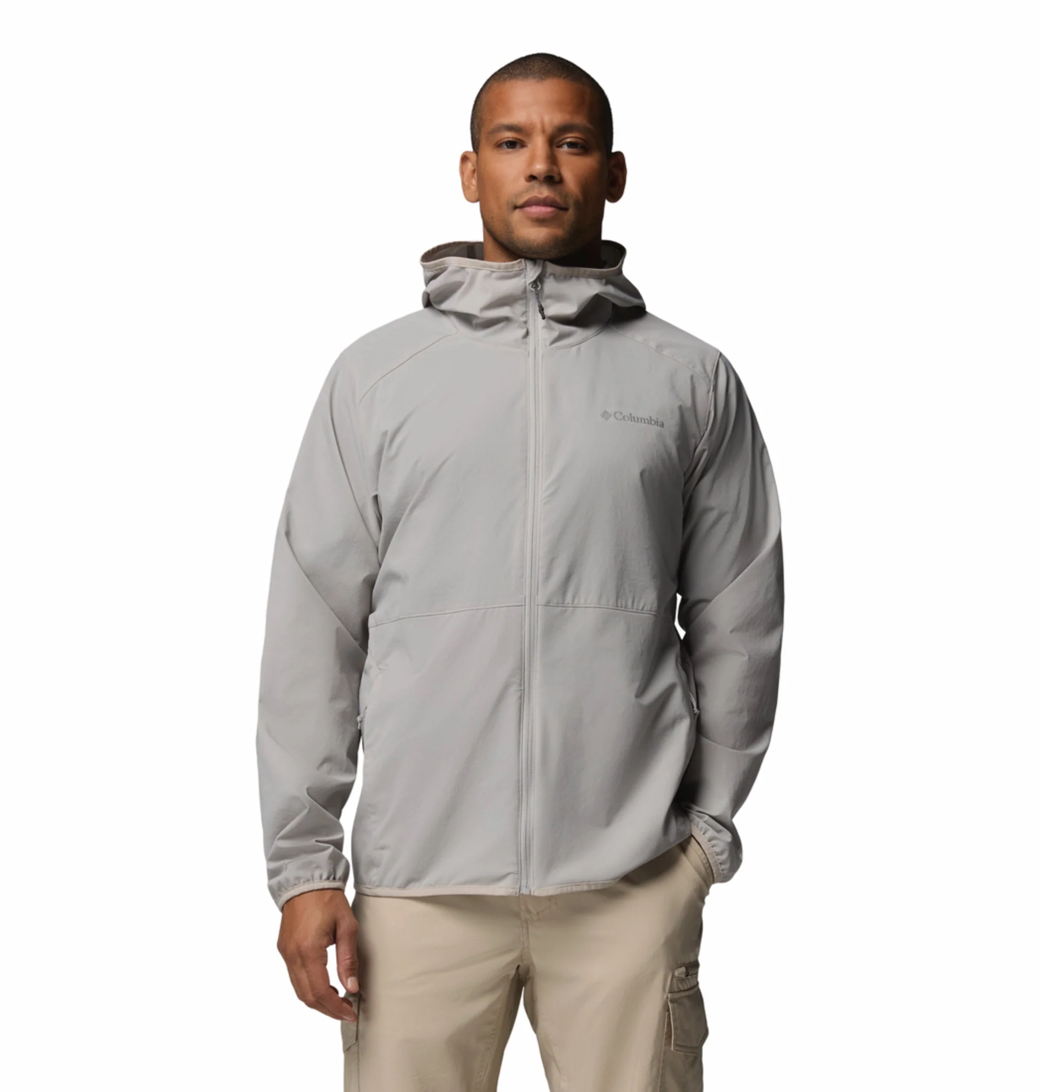 Columbia Men Light Grey Omni-Shield Trailborne Windbreaker