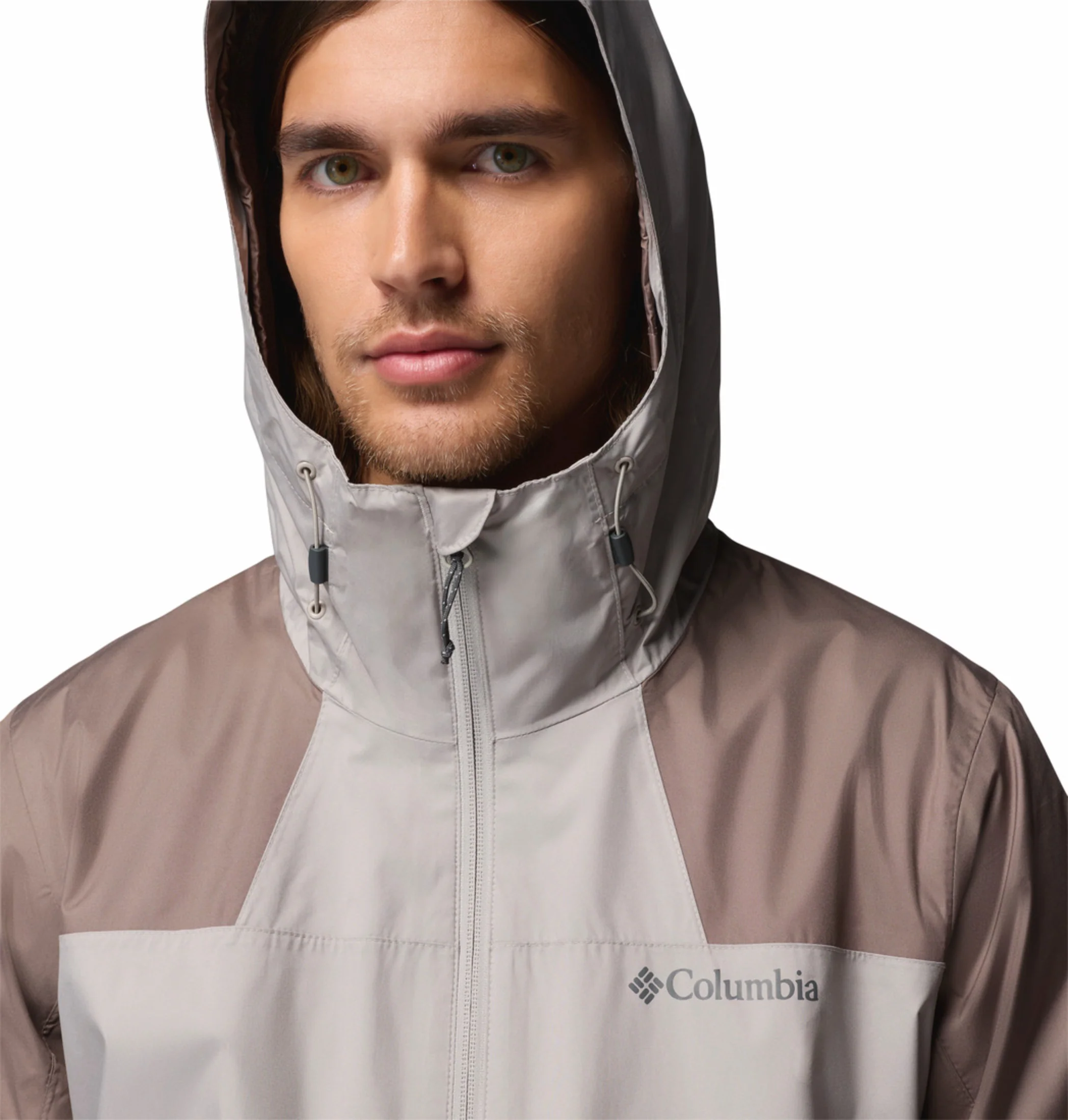 Columbia Men Light Grey Omni-Tech Inner Limits III Rain Jacket (Plus Size) - Image 5