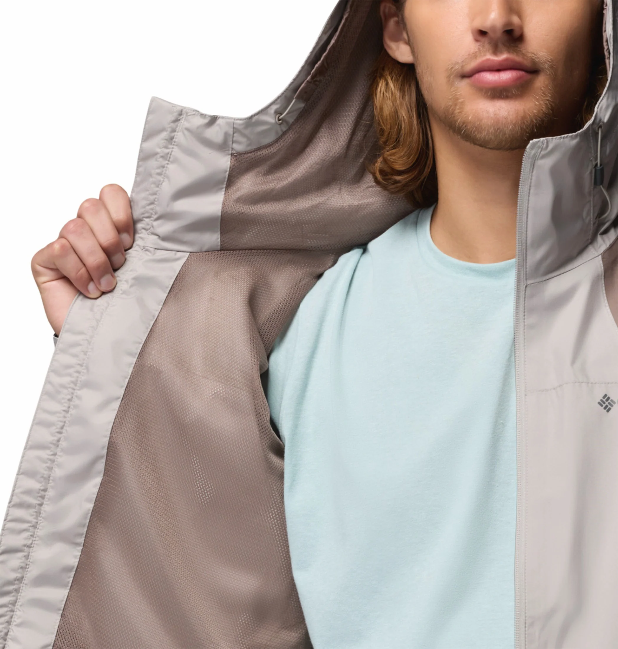 Columbia Men Light Grey Omni-Tech Inner Limits III Rain Jacket - Image 6