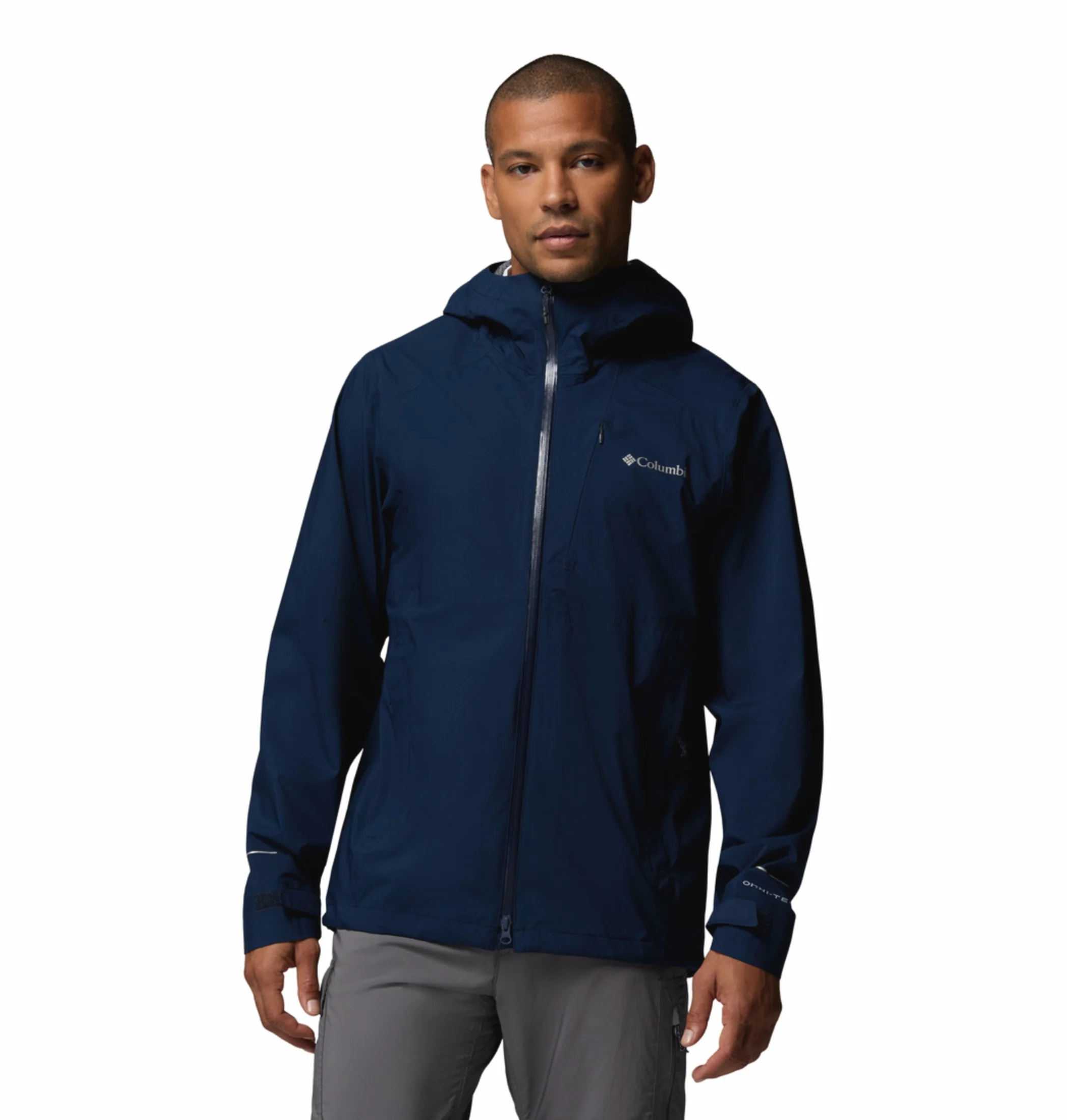 Columbia Men Navy Blue Omni-Tech Trailborne 2.5L Shell Rain Jacket