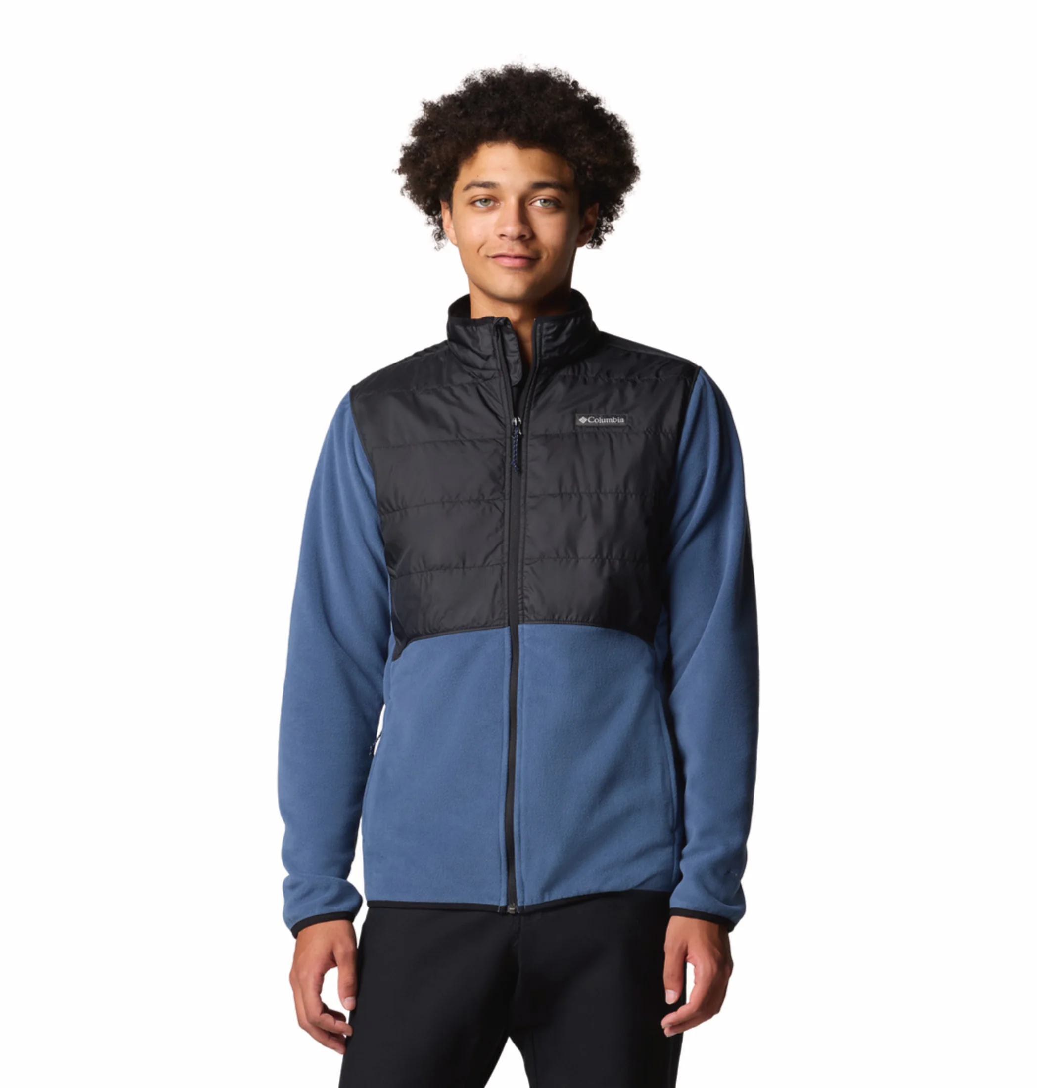 Columbia Men Navy Blue OmniHeat Reflective Basin Butte II Fleece Jacket