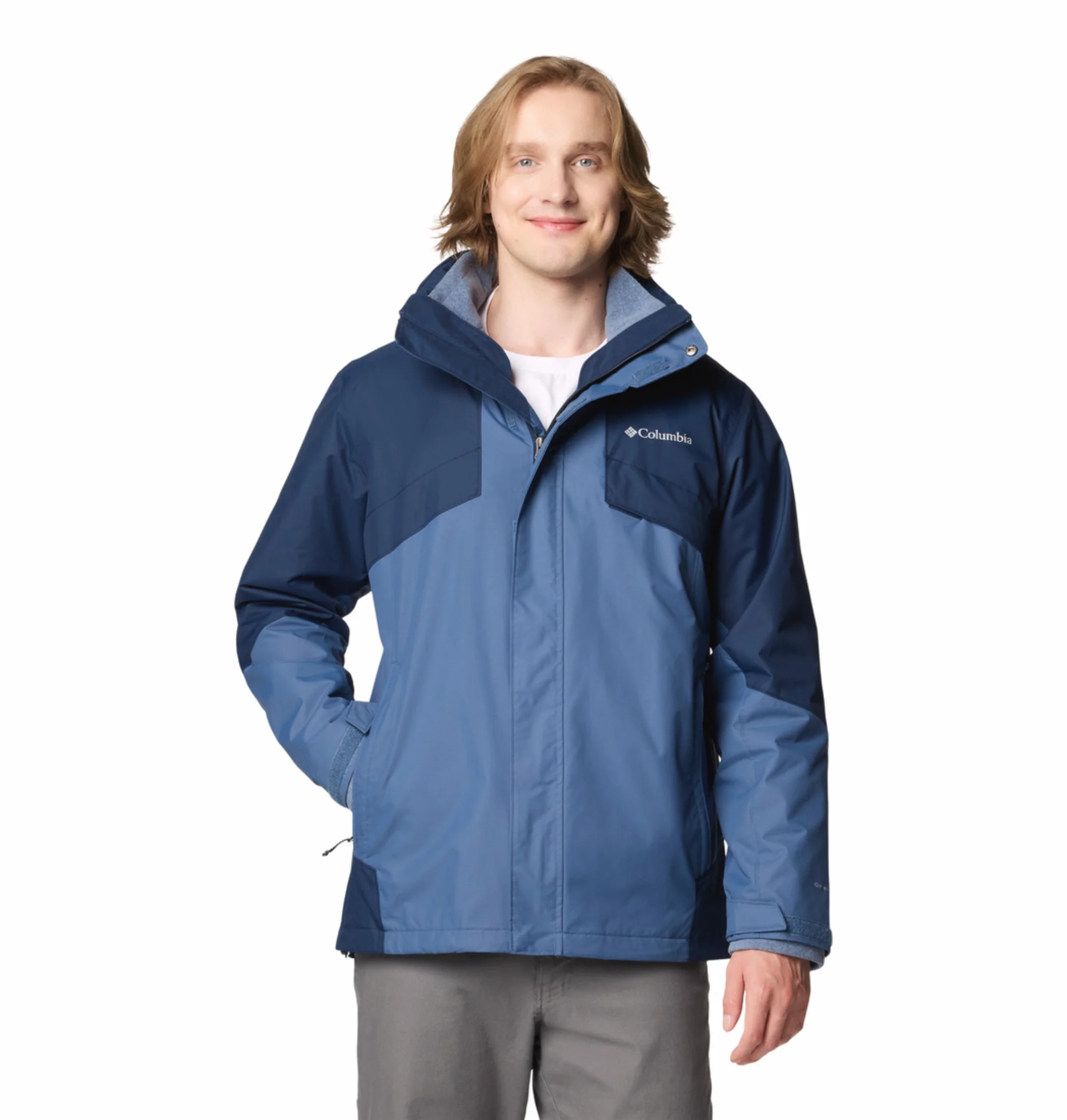 Columbia Men Navy Blue OmniHeat Reflective Bugaboo III Fleece Interchangeable Jacket
