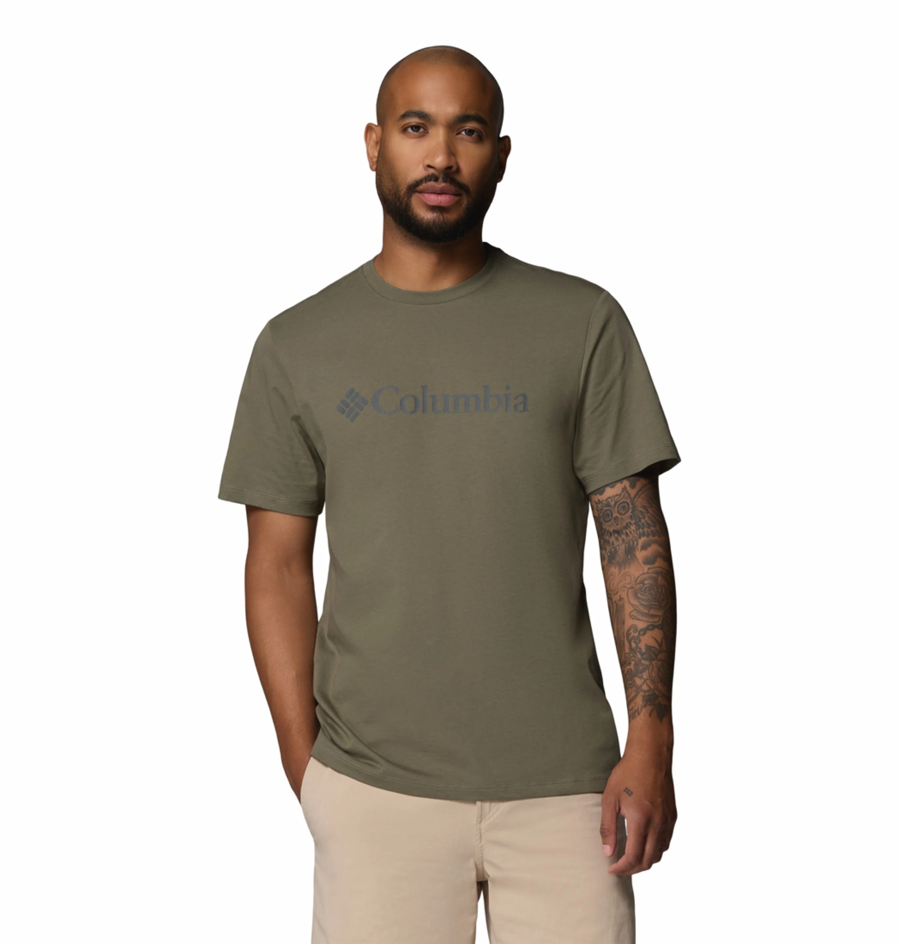 Columbia Men Olive Green CSC Basic Logo Tshirt