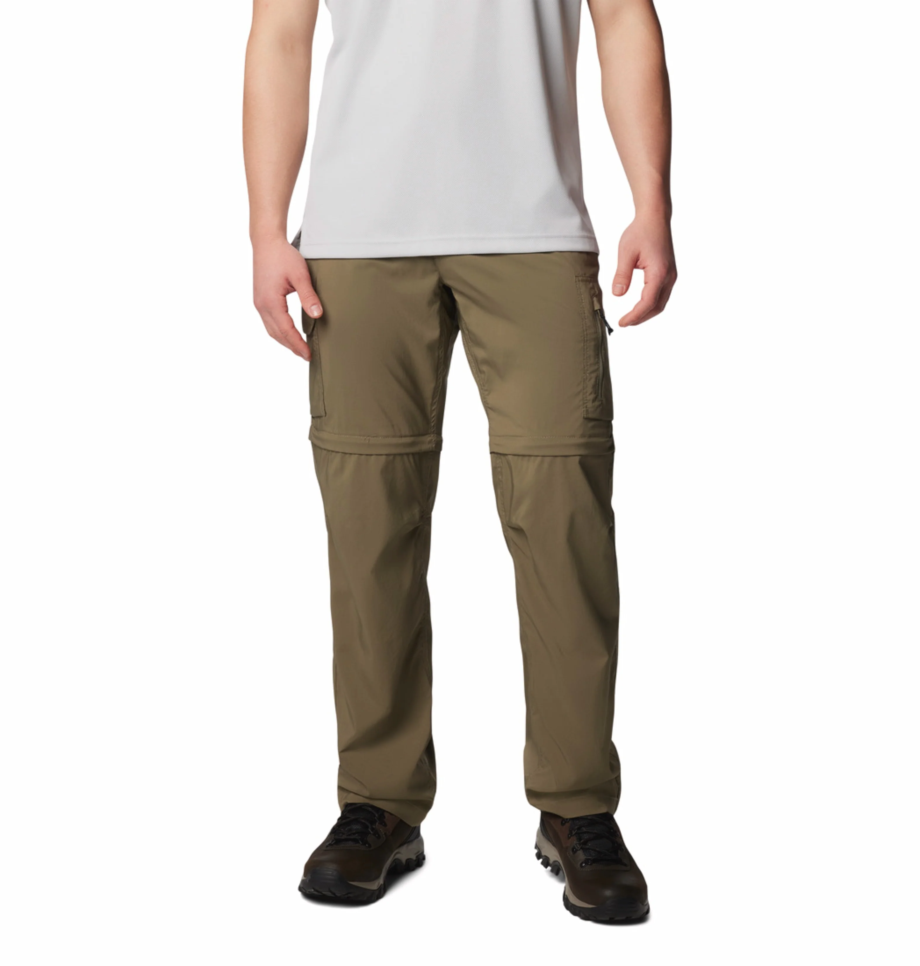 Columbia Men Olive Green Omni-Shade Silver Ridge Utility Convertible Pant
