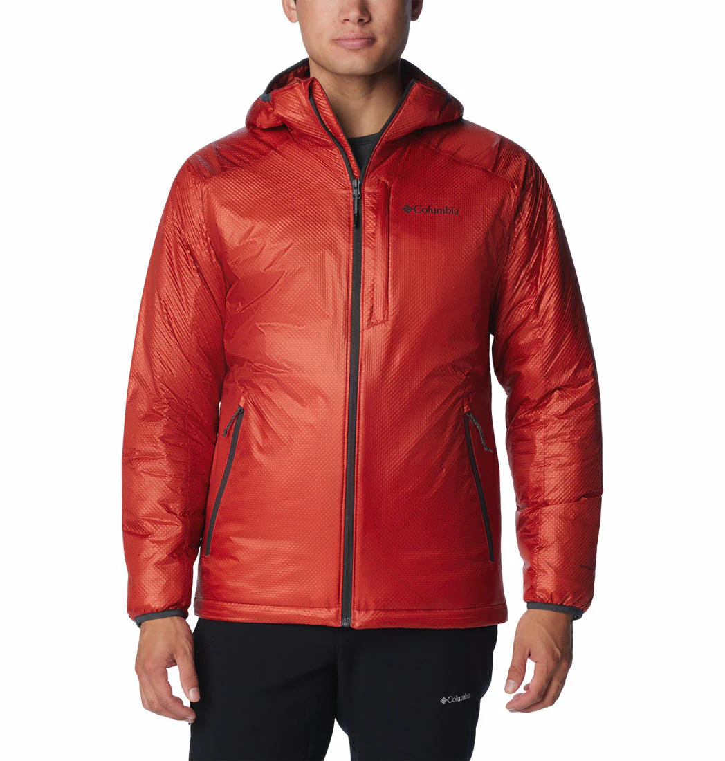 Columbia Men Orange Arch Rock Double Wall Elite Hooded Jacket