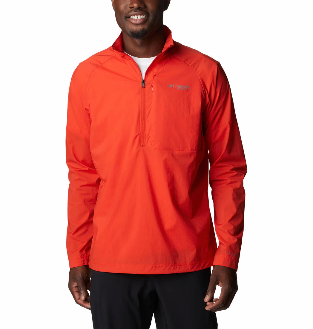 Columbia Men Orange M Titan Pass Lightweight 1/2 Zip