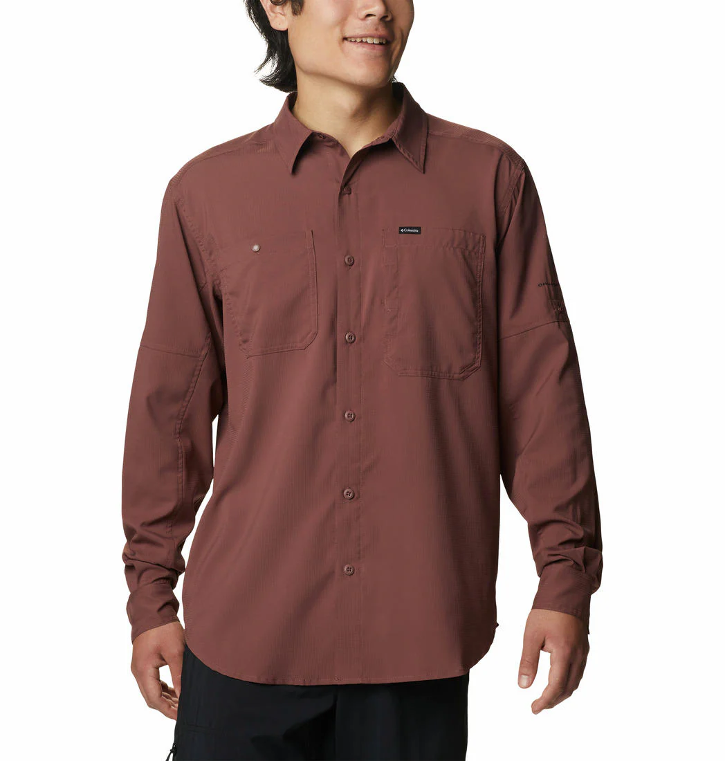 Columbia Men Brown Silver Ridge Utility Lite Long Sleeve (Sun Protection)
