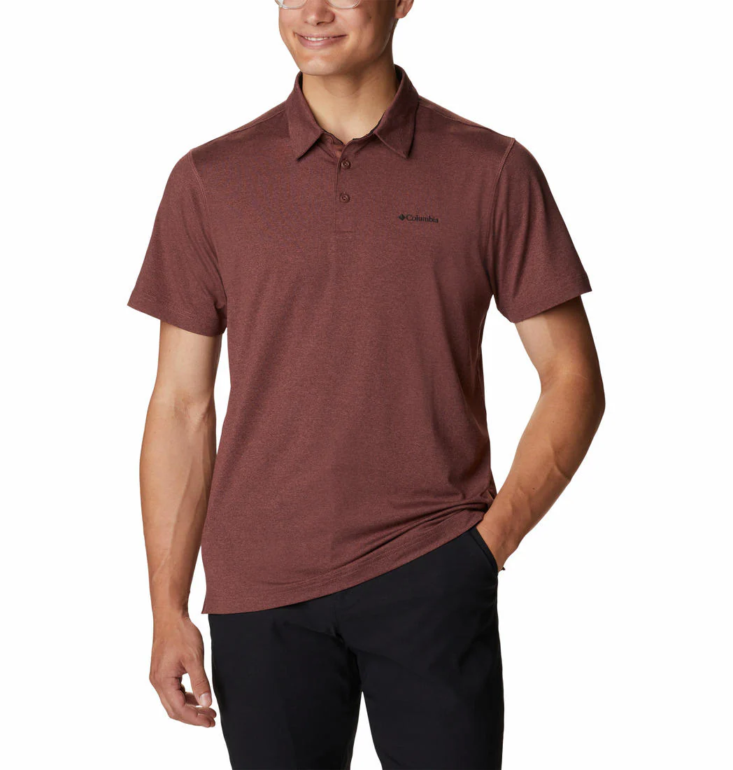 Columbia Men Brown Tech Trail Polo (Sun Protection)