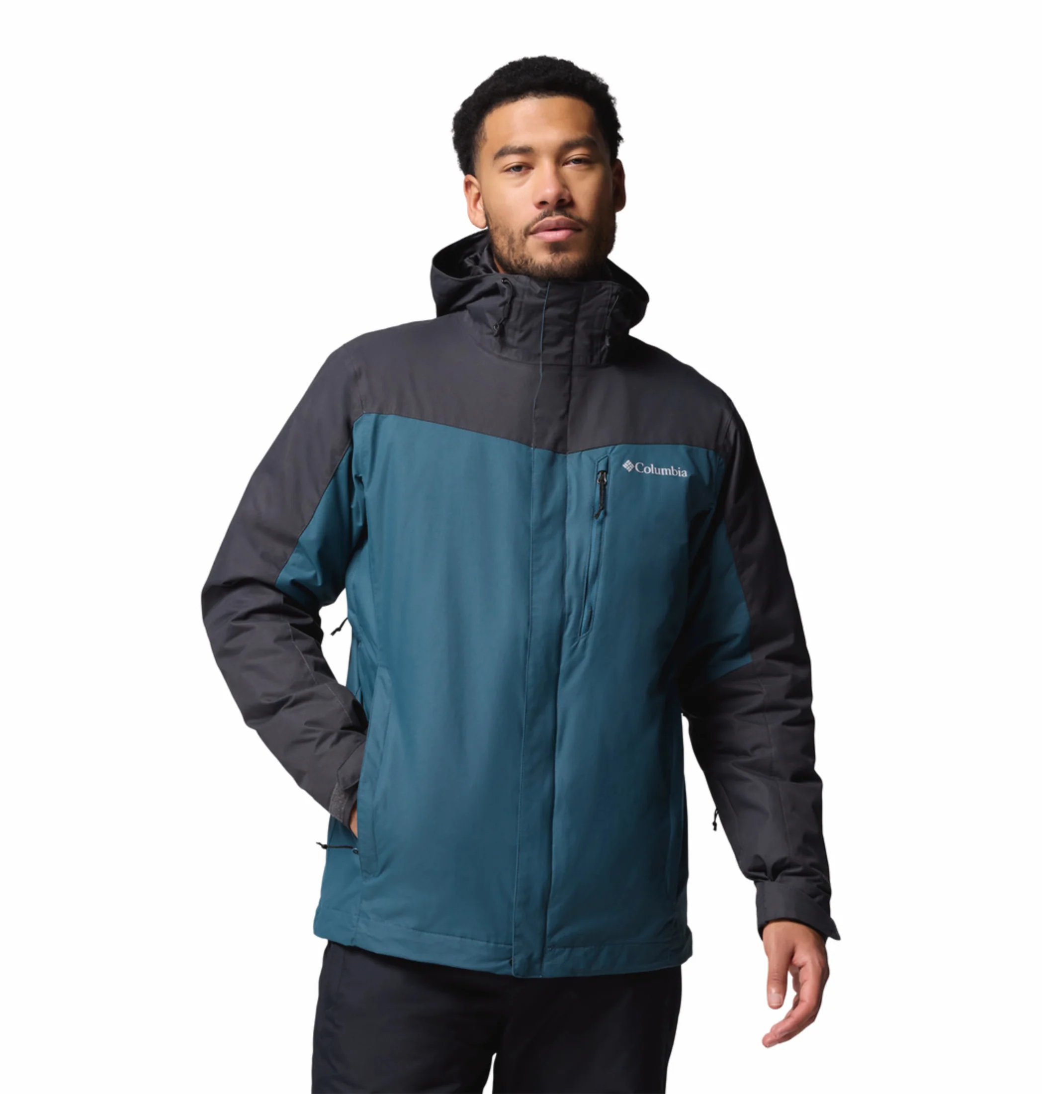 Columbia Men Teal OmniHeat Reflective Whirlibird V Interchangeable Jacket