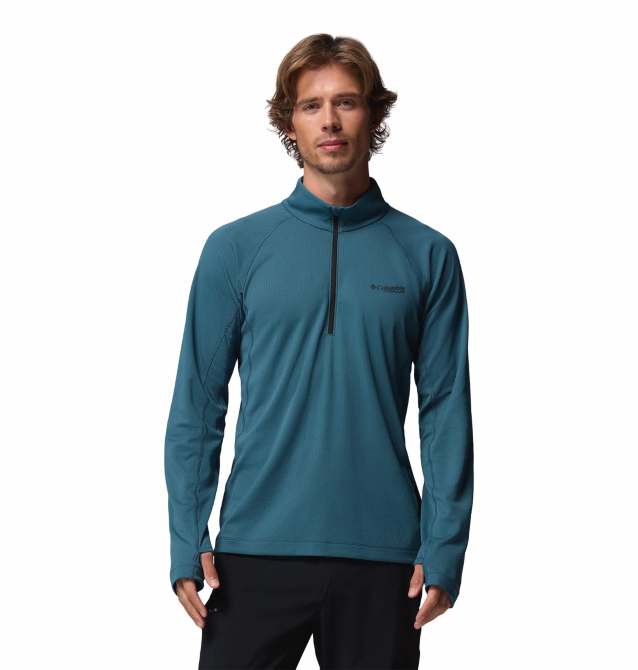 Columbia Men Teal OmniShade UPF 50 DriVenture Sweatshirt