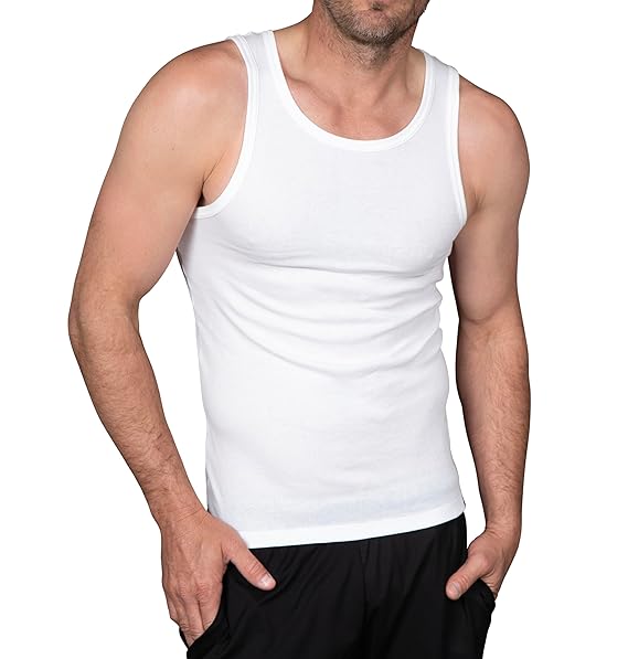 Columbia Men White 4-Pack A-Frame Tank